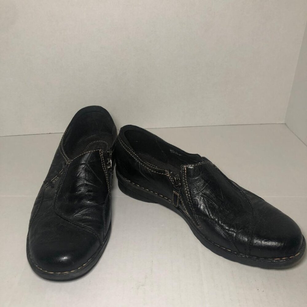Clarks Bendables 38517 Black Leather Casual Comfort Shoes Women's US Size 11 M
